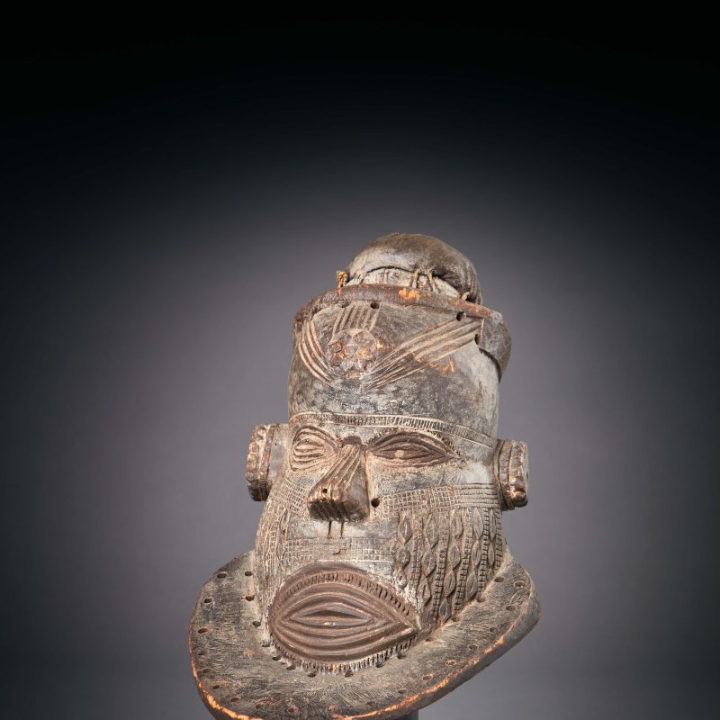 Bushoong-Bwoon Type Ceremonial Helmet Dance Mask