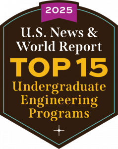 U.S. News & World Report Top 16 Undergraduate Engineering Programs badge