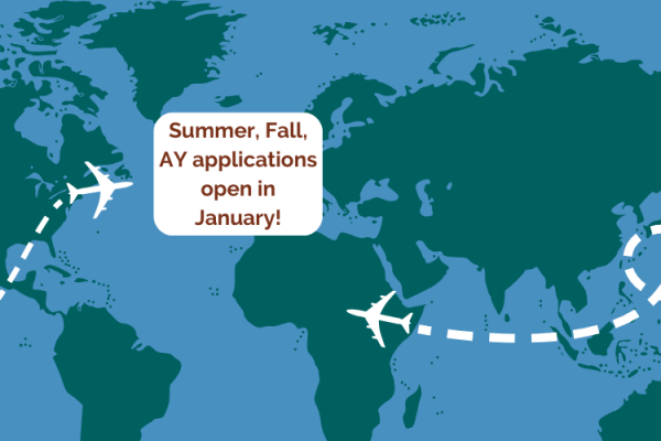 Summer, Fall, and AY study Abroad programs open in January